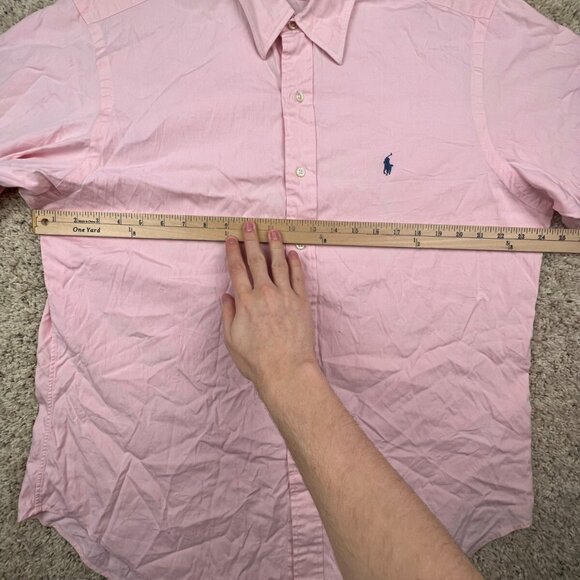 Polo Ralph Lauren ANDREW Button Up Shirt Cotton Mens Size 16.5 34 PINK Oxford - Picture 4 of 12